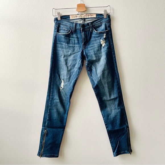 Pookie Loves Sebastian Medium Wash Distressed Skinny Jeans - Picture 1 of 7